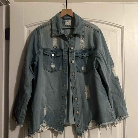 Chic soul Denim Shirt Shacket Size 1X - Picture 1 of 4